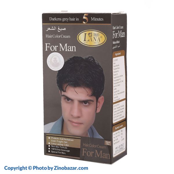 رنگ موی مشکی و اکسیدان مردانه لانا - زینو بازار ZinoBazar