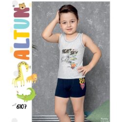 رکابی و شورت ست بچگانه پسرانه آلتون کد 6107 تک رنگ Altun Tank Top, Short, Set For Children's, Code 6107