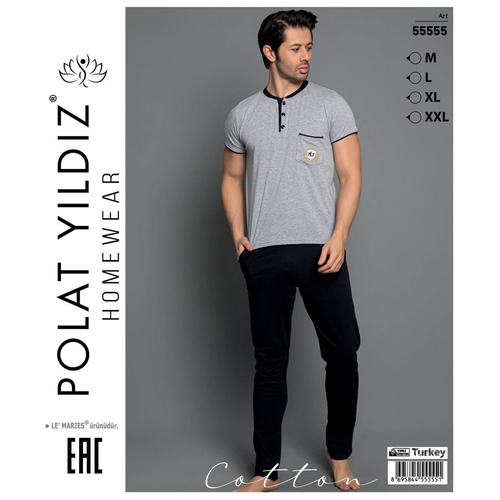 تیشرت و شلوار ست مردانه پولات یلدیز کد 55555 تک رنگ Polat Yildiz T-Shirt, Pants, Set For Men, Code 55555